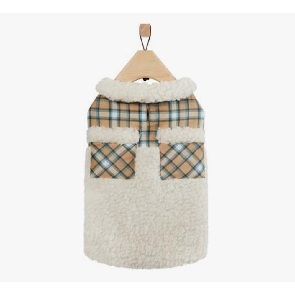 Frisco Lightweight Plaid Pocket Dog & Cat Coat, Medium
